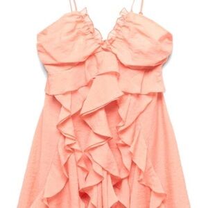 Mango Coral Ruffle Dress